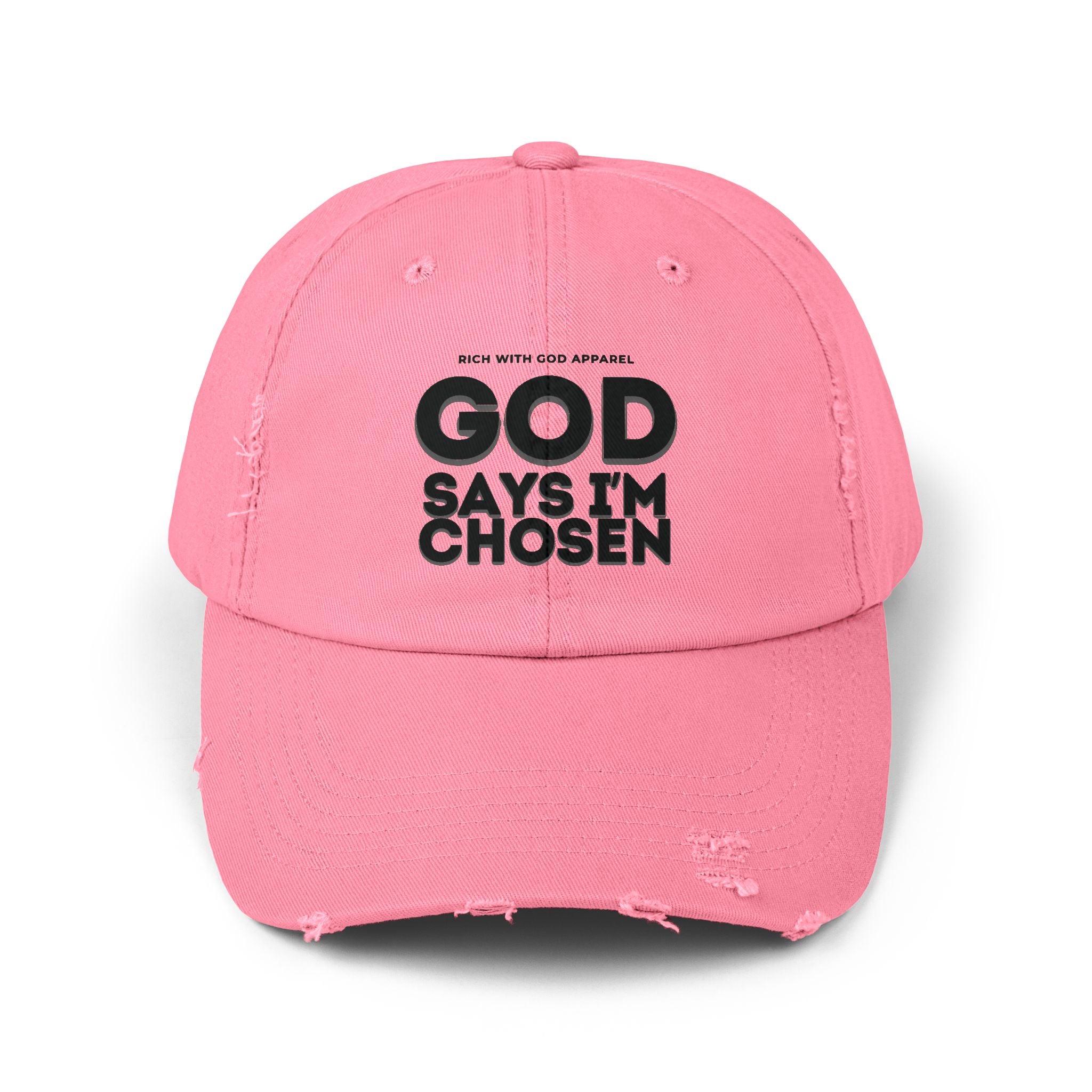 God Says I'm Chosen Unisex Distressed Cap