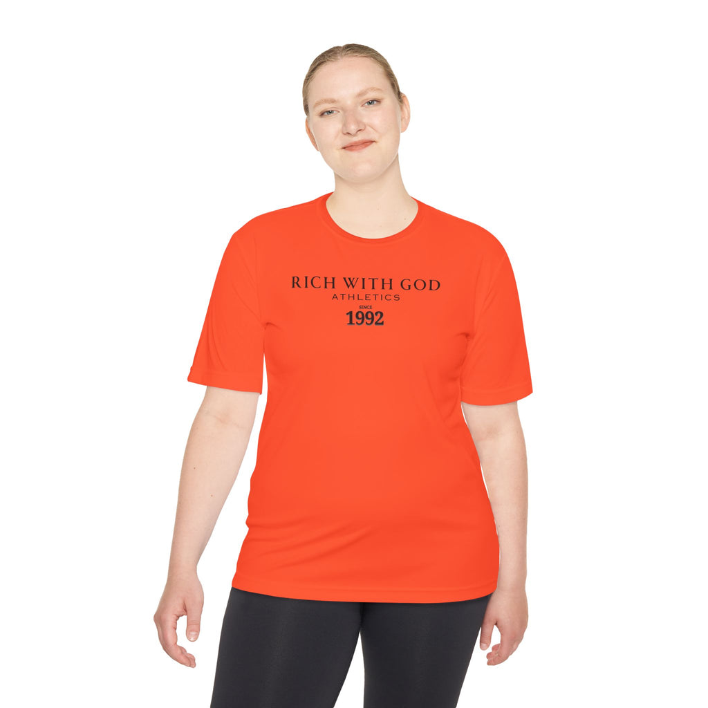 Rich With God Athletics Unisex Moisture Wicking Tee
