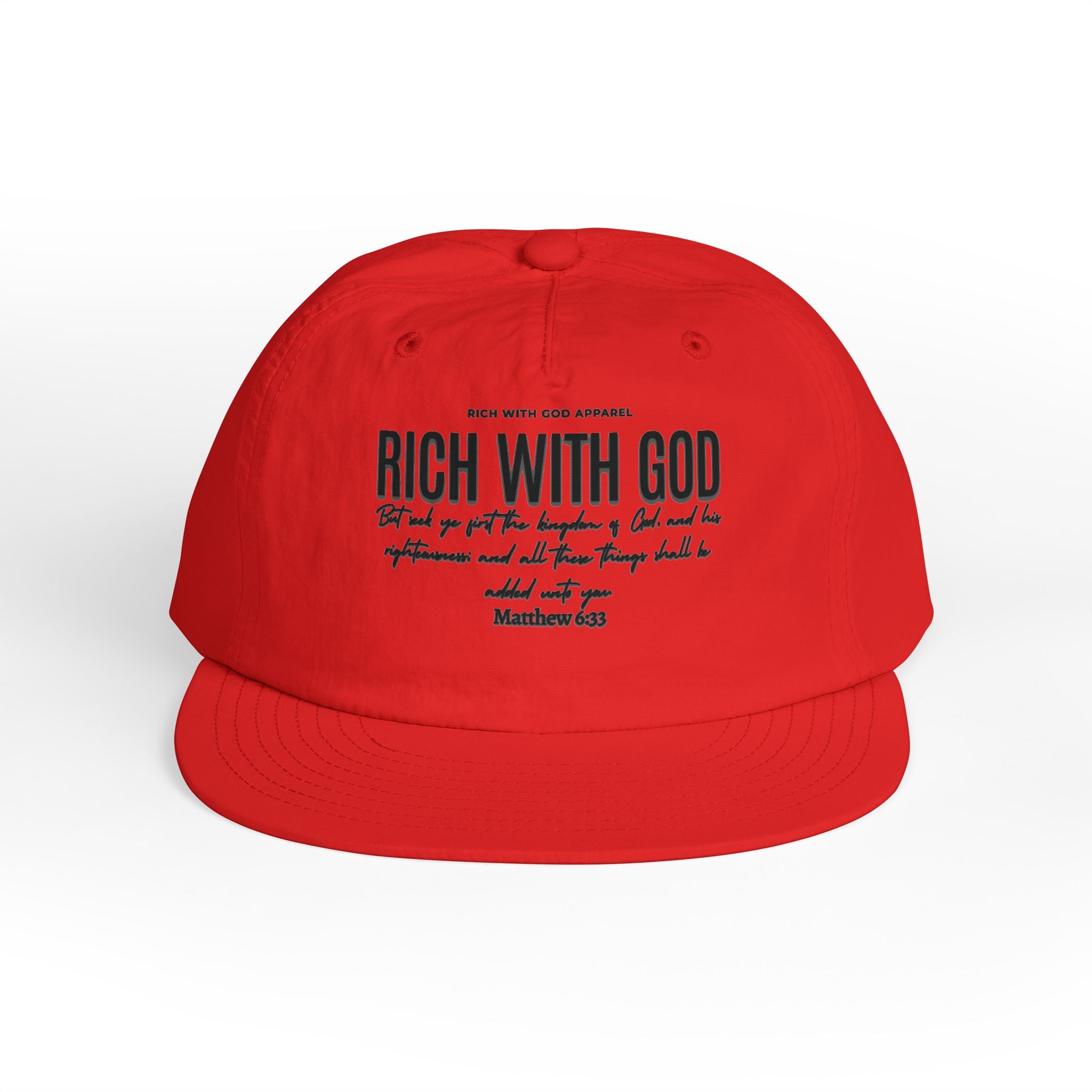 Rich With God Matthew 6:33 Surf Cap Snapback