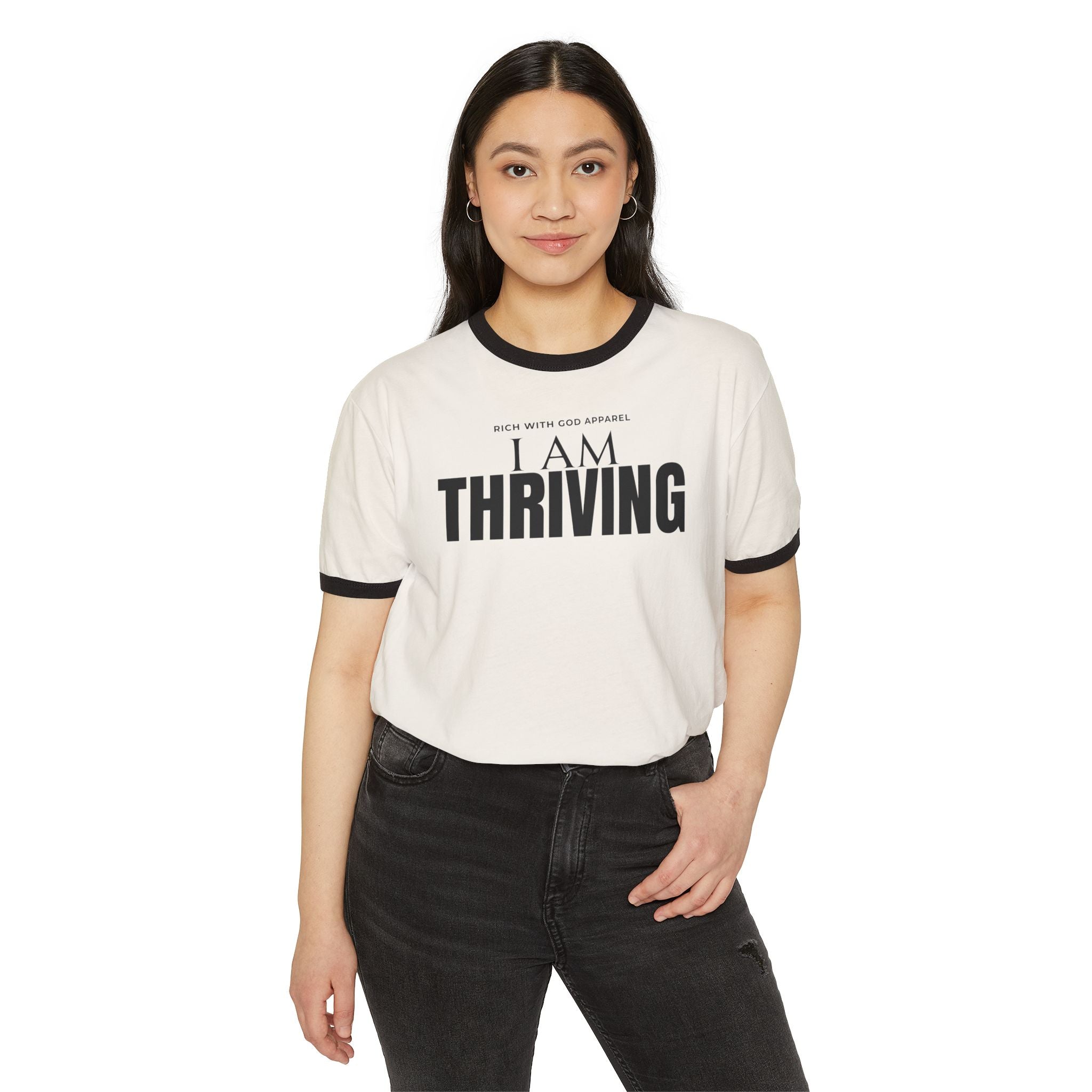 I Am Thriving Unisex Cotton Ringer T-Shirt