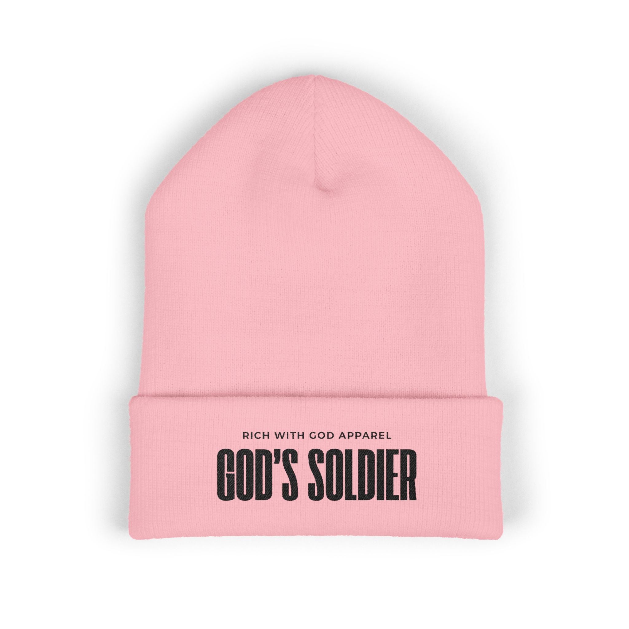 God's Soldier Embroidered Cuffed Beanie
