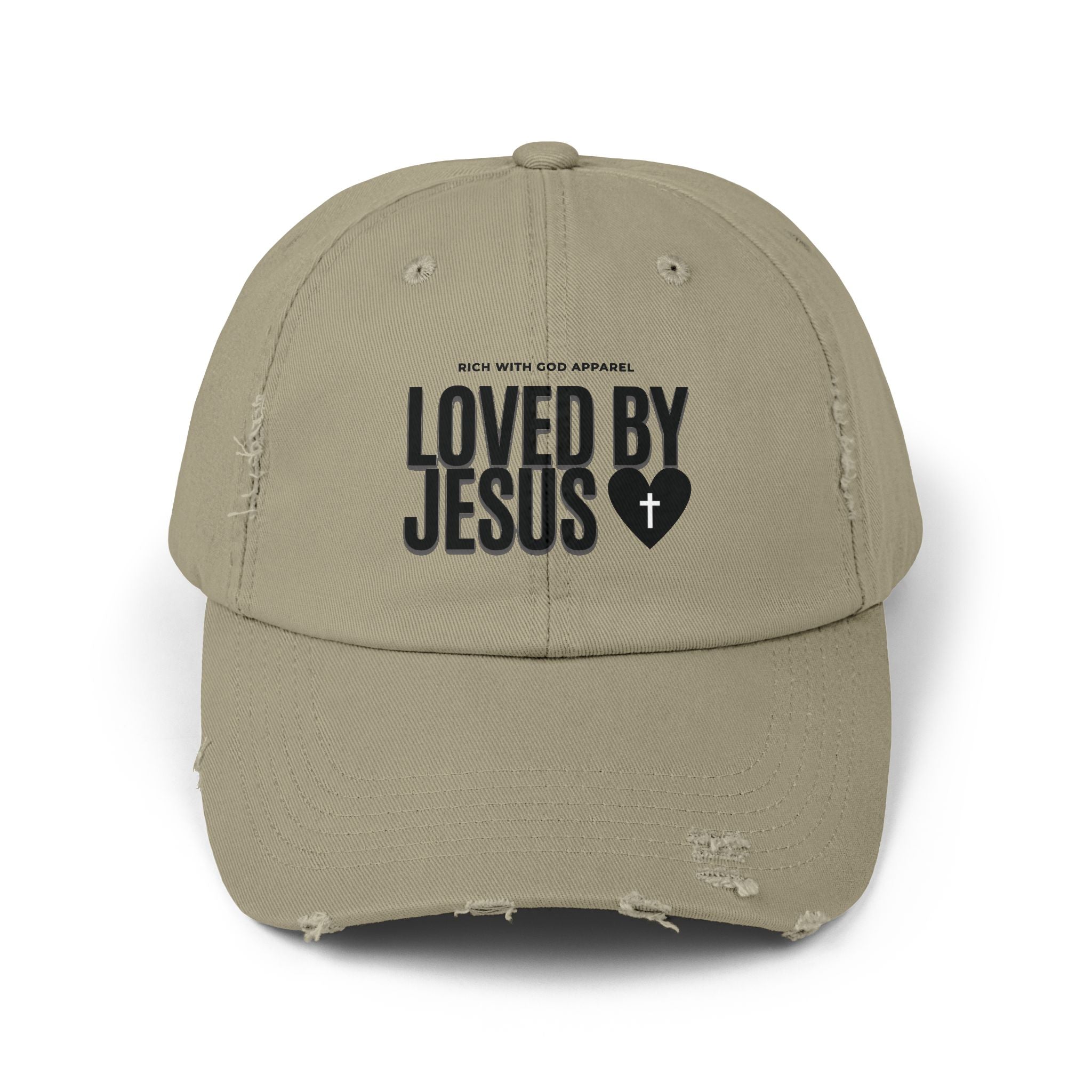 Loved By Jesus Unisex Distressed Cap