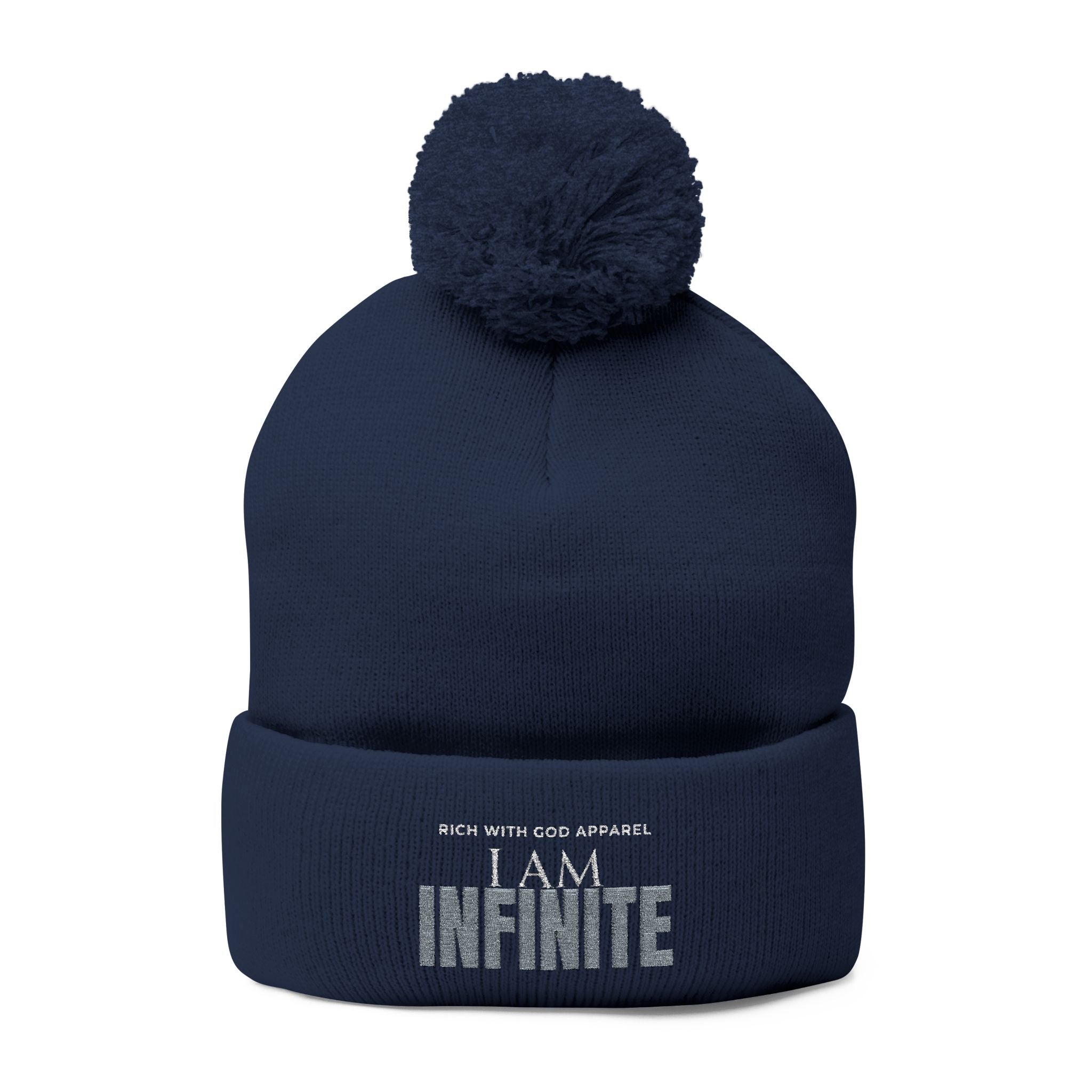 I Am Infinite Embroidered Pom-Pom Beanie