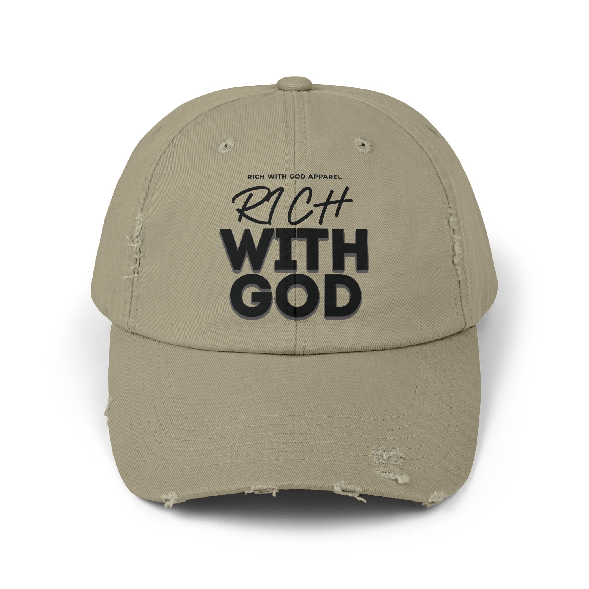 Rich With God Unisex Distressed Cap