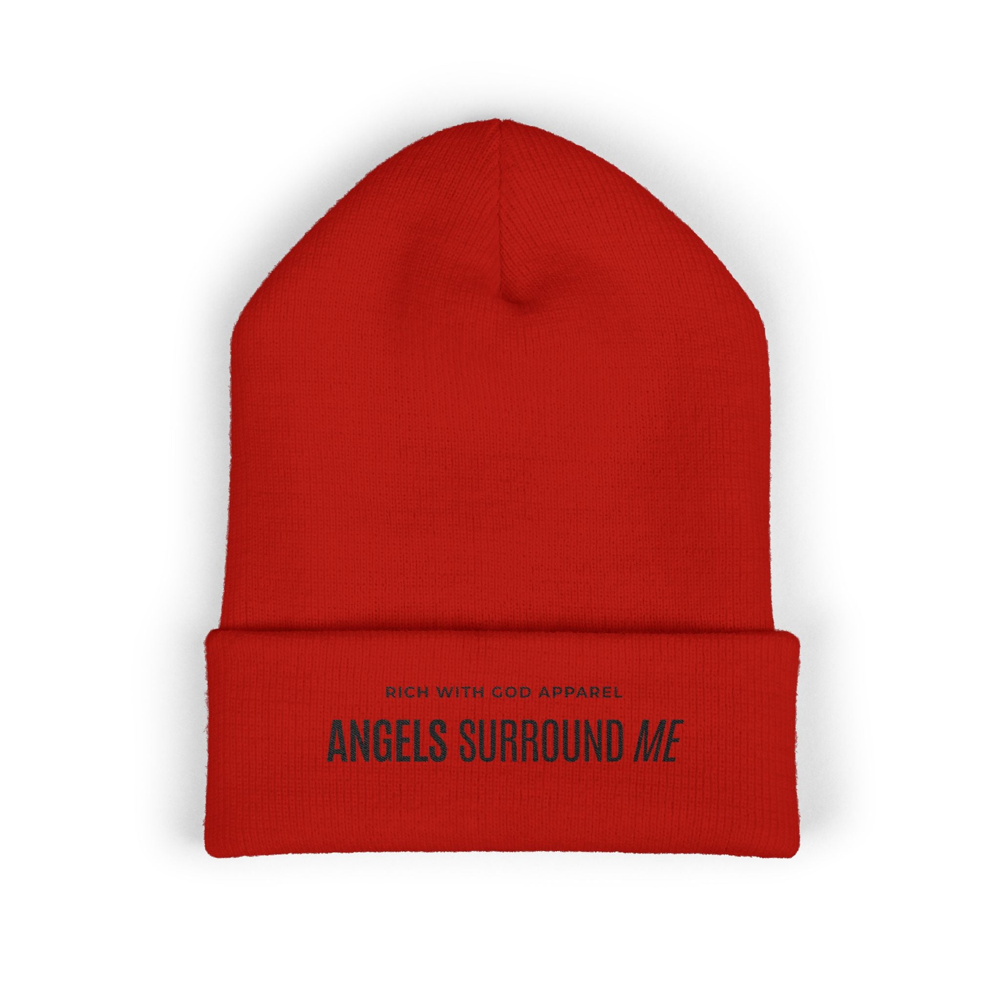 Angels Surround Me Embroidered Cuffed Beanie