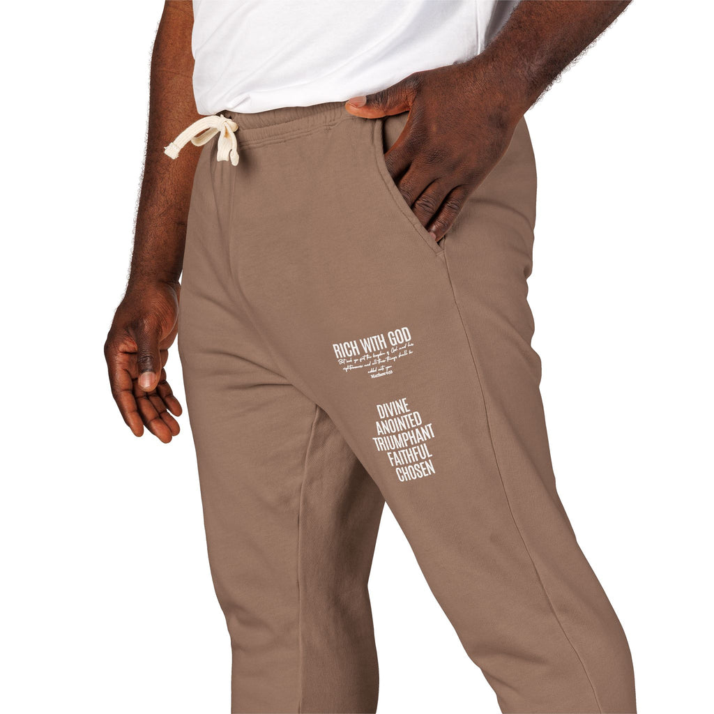 Rich With God Matthew 6:33 Graphic Fleece Sweatpants