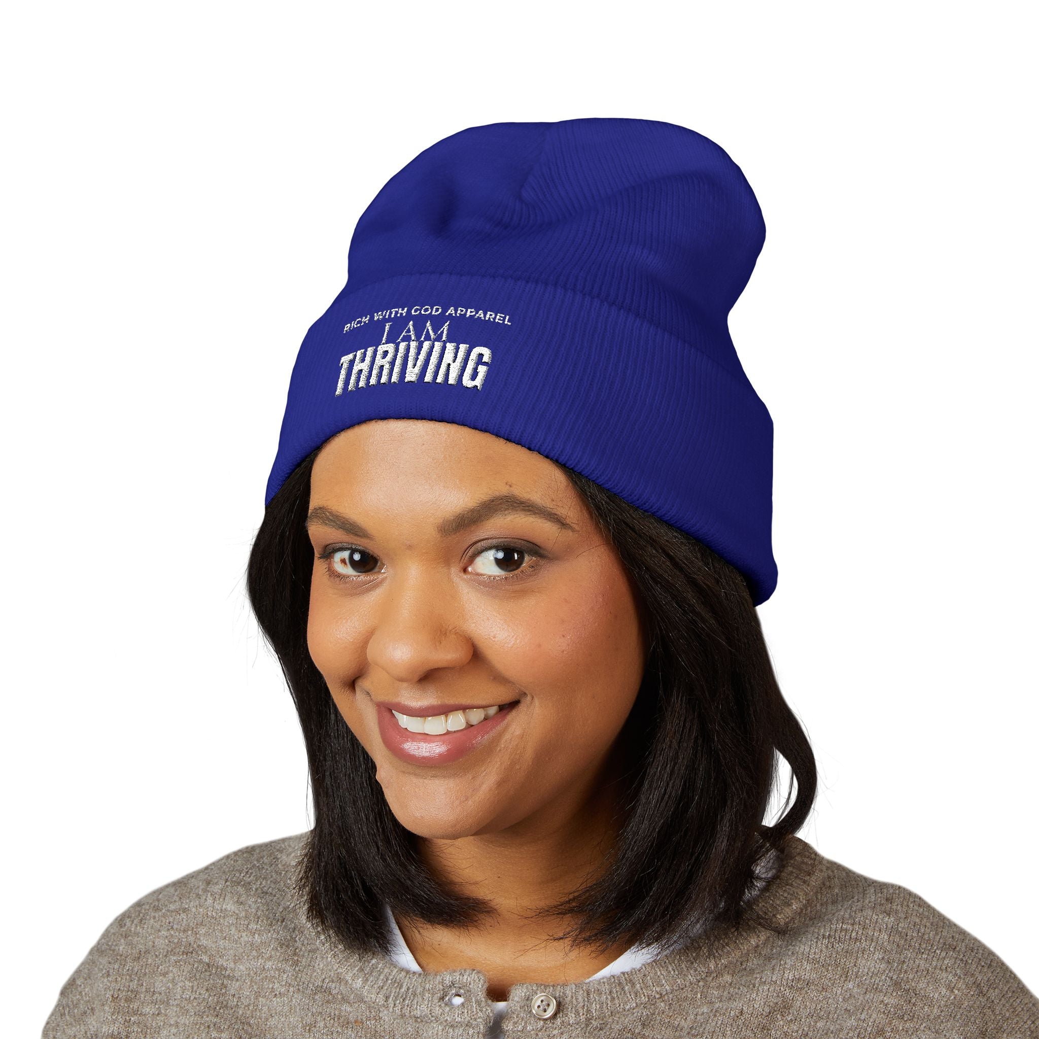 I Am Thriving Embroidered Cuffed Beanie