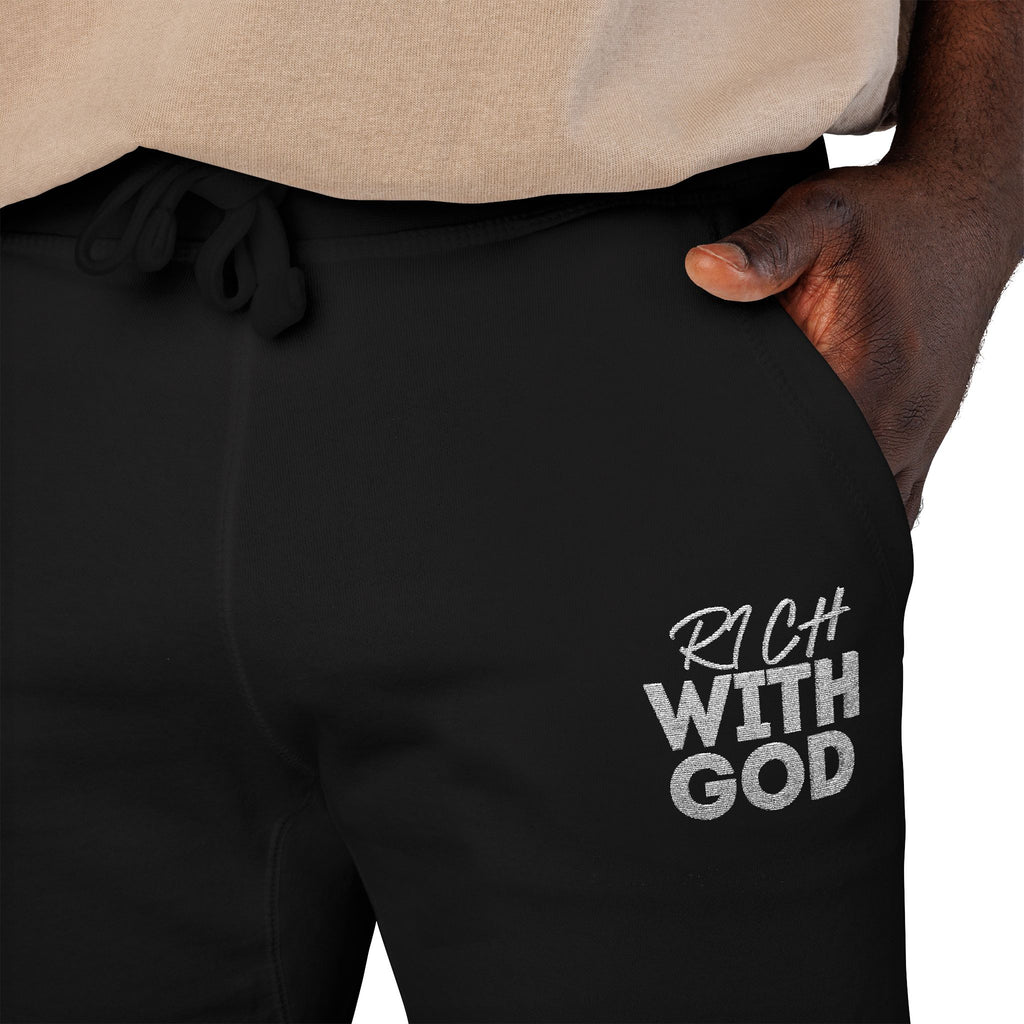 Rich With God Unisex Fleece Sweatpants (Embroidery)