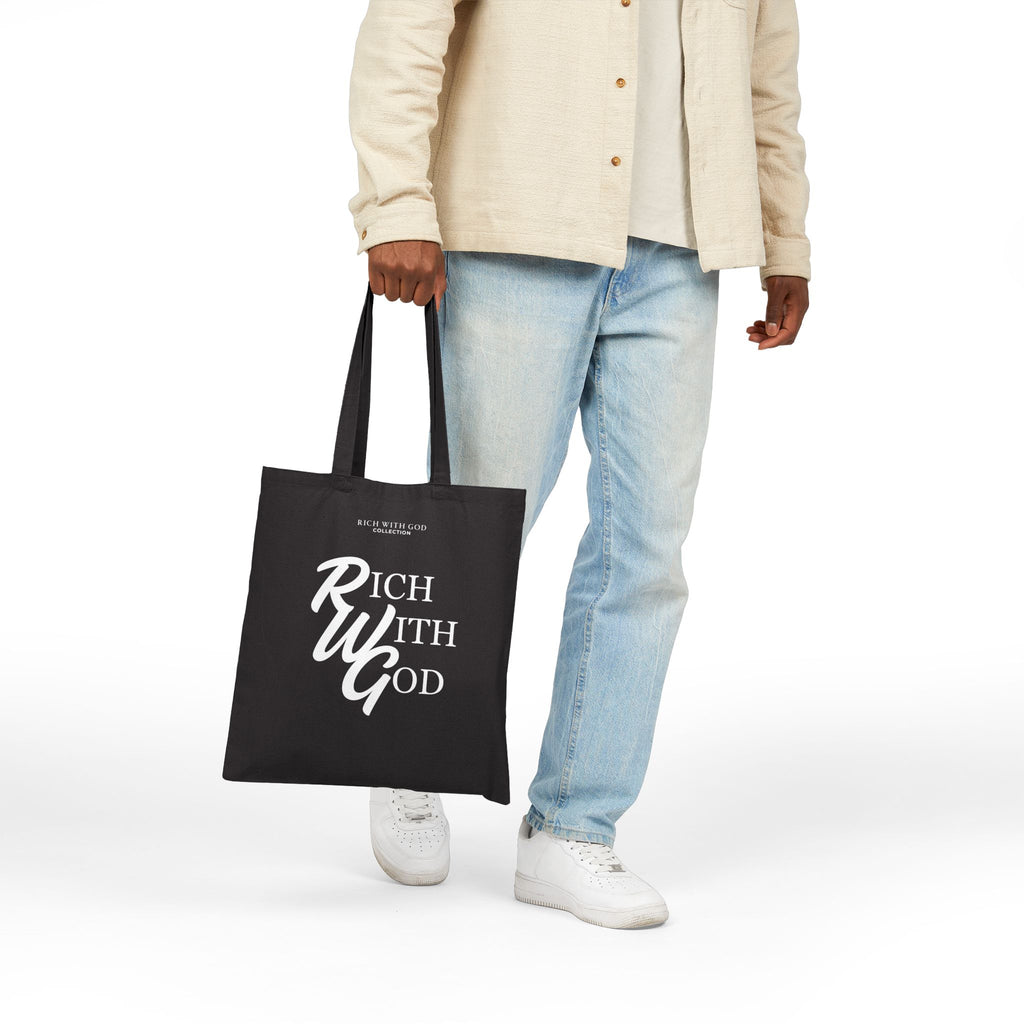 RWG – Rich With God Black Cotton Canvas Tote Bag