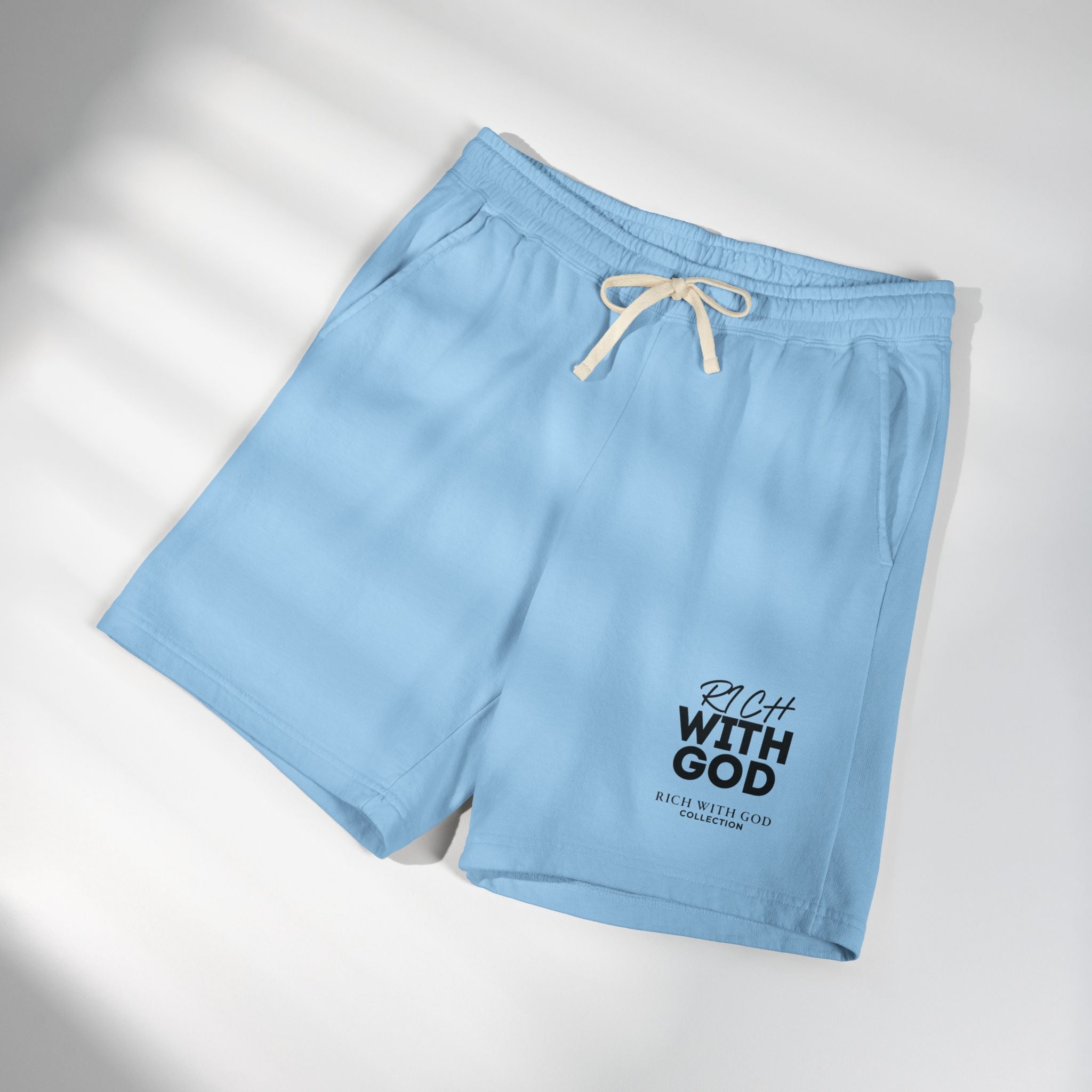 Rich With God Unisex Garment-Dyed Lightweight Fleece Sweat Shorts