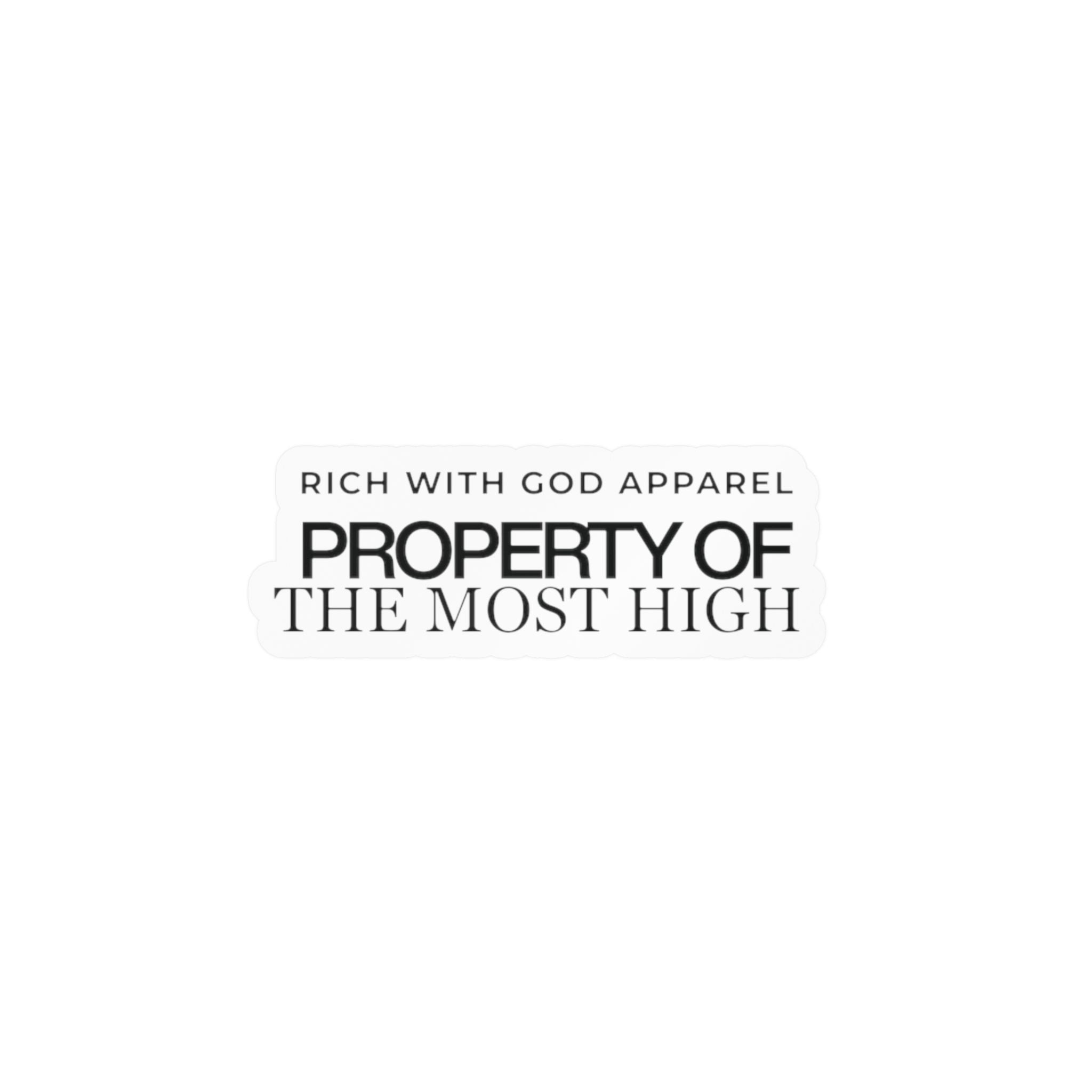Property of the Most High Vinyl Sticker