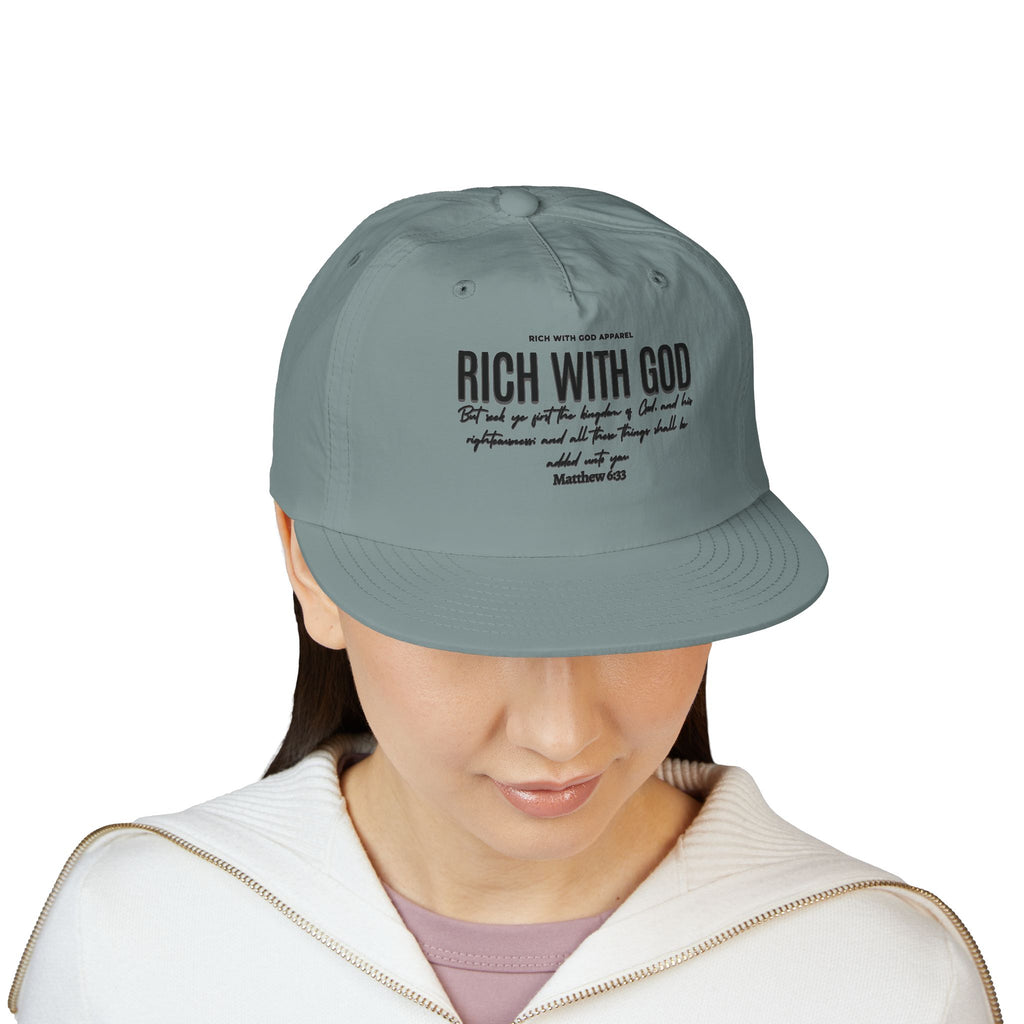 Rich With God Matthew 6:33 Surf Cap Snapback