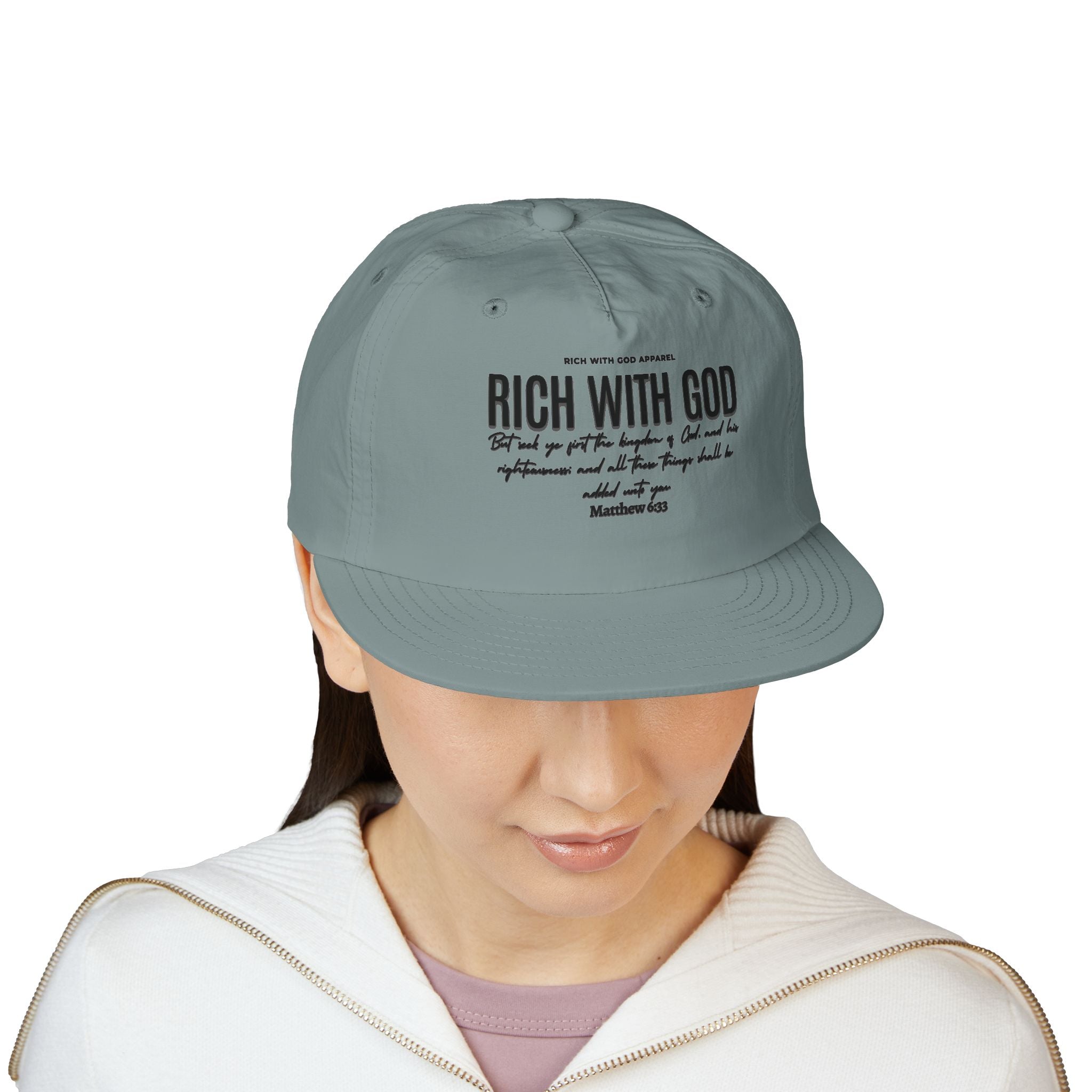 Rich With God Matthew 6:33 Surf Cap Snapback