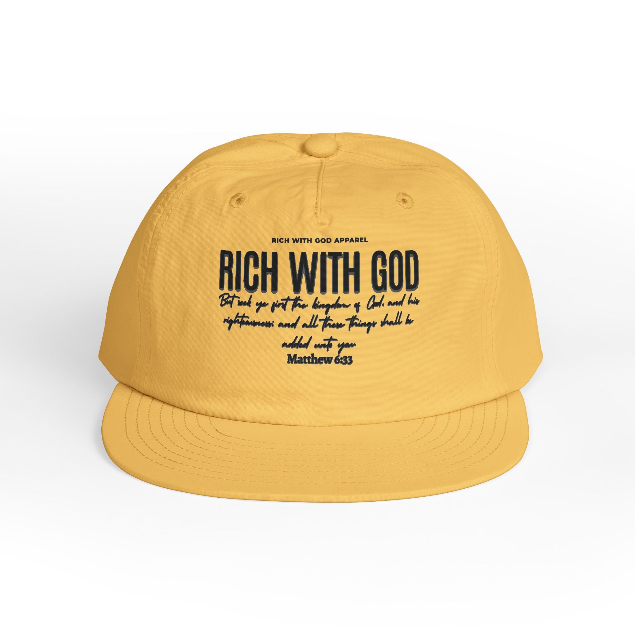 Rich With God Matthew 6:33 Surf Cap Snapback