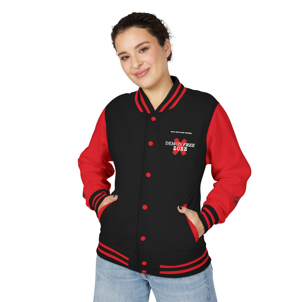 Demon Free Zone Varsity Letterman Jacket