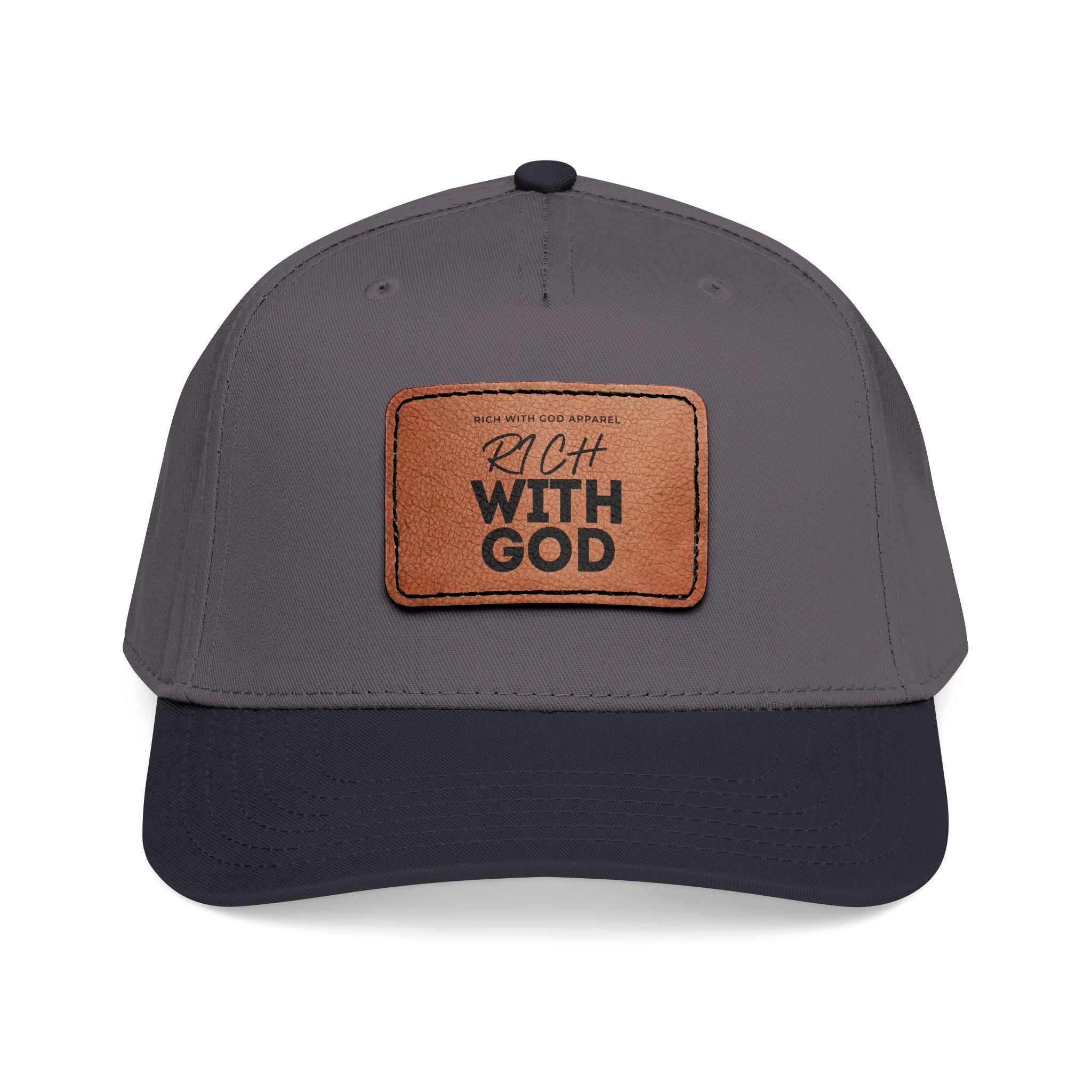 Rich With God Leather Patch Baseball Cap