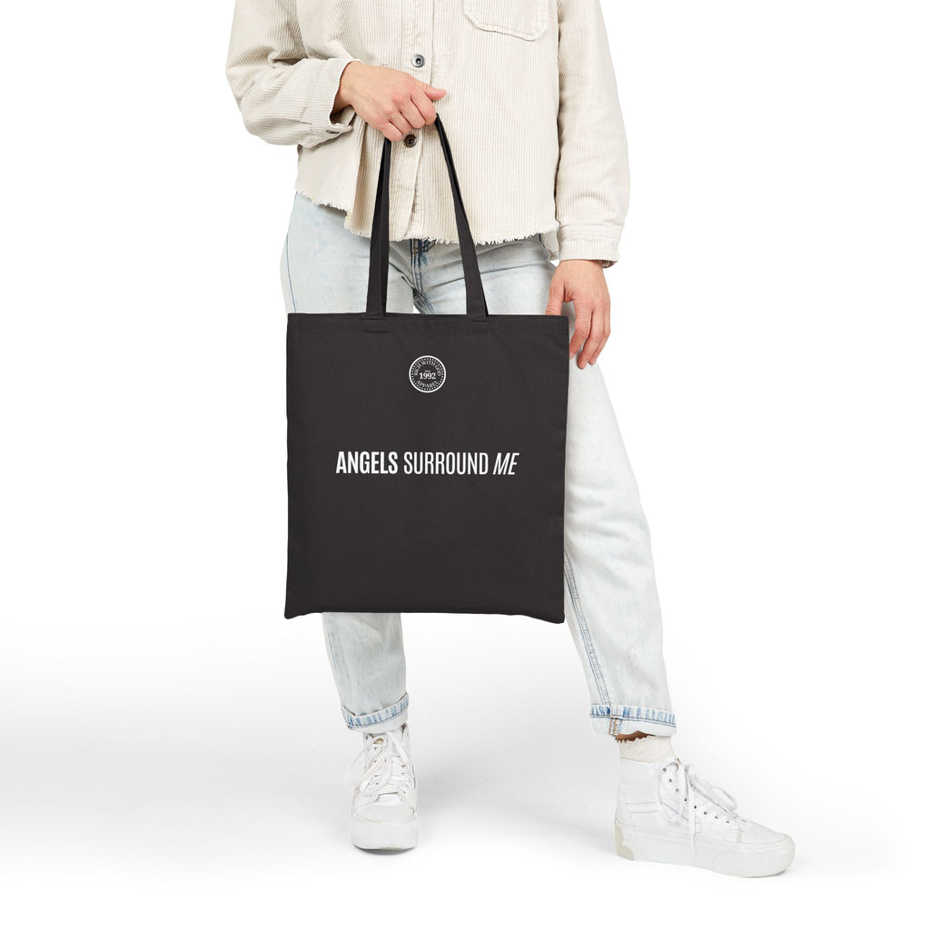 Divine Mob Black Cotton Canvas Tote Bag
