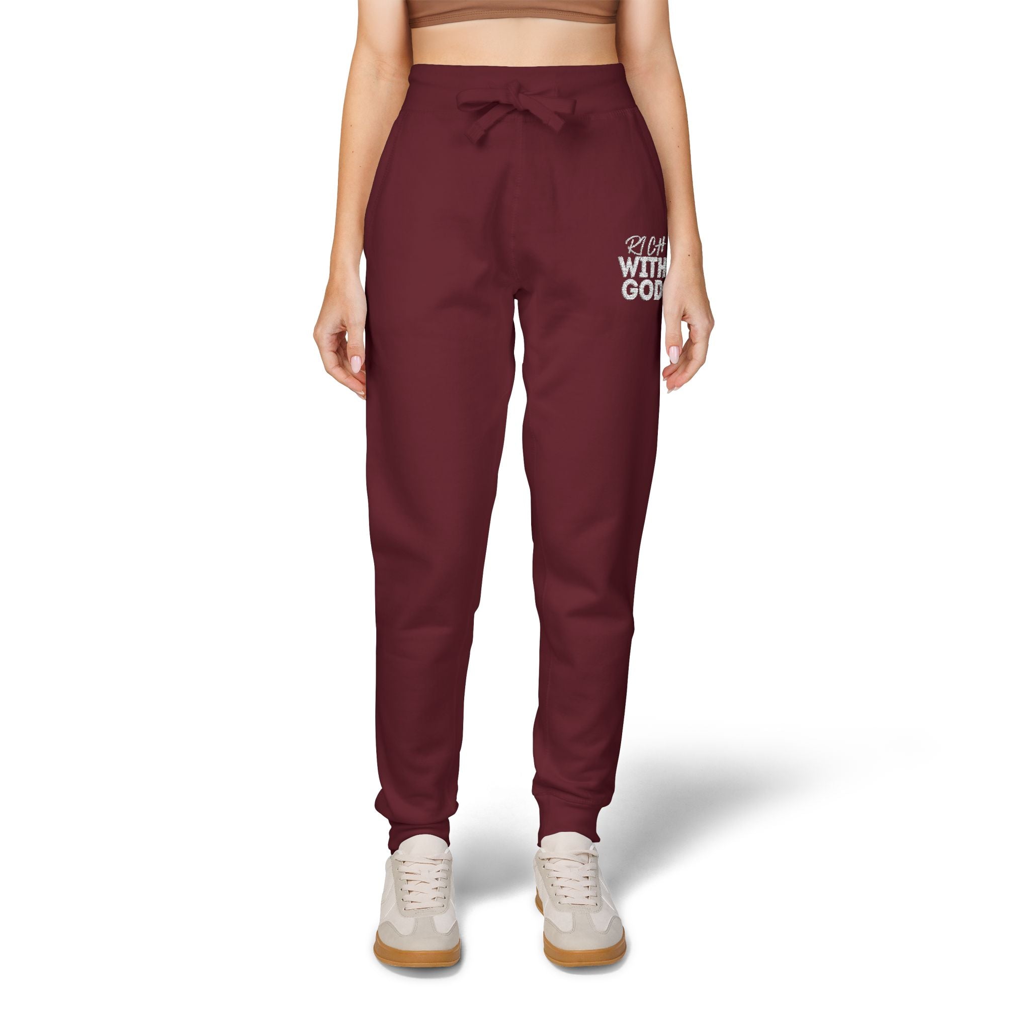 Rich With God Unisex Fleece Sweatpants (Embroidery)