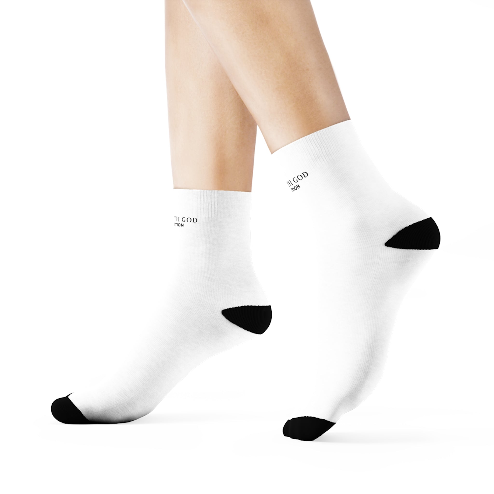 Rich With God Collection White Crew Socks