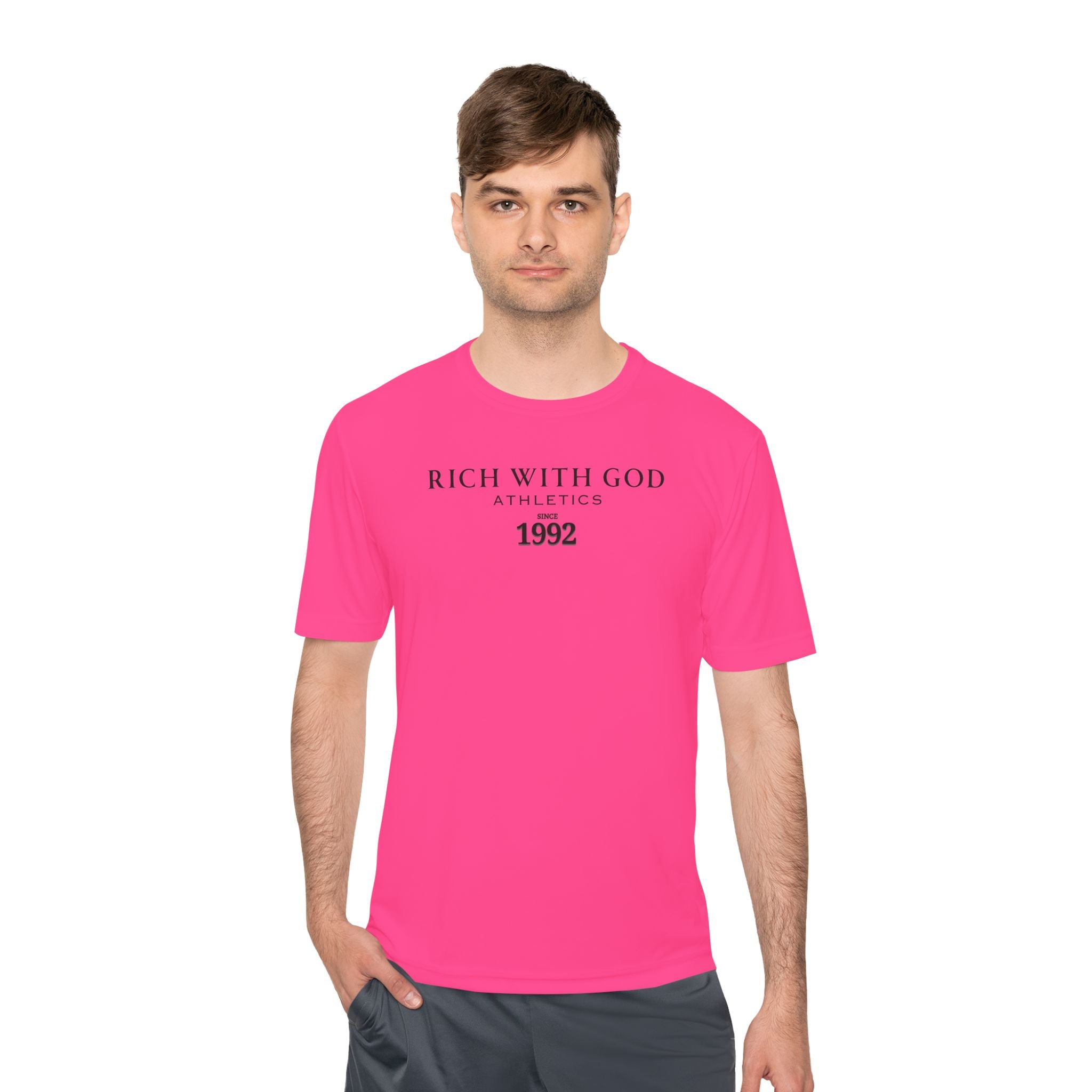Rich With God Athletics Unisex Moisture Wicking Tee