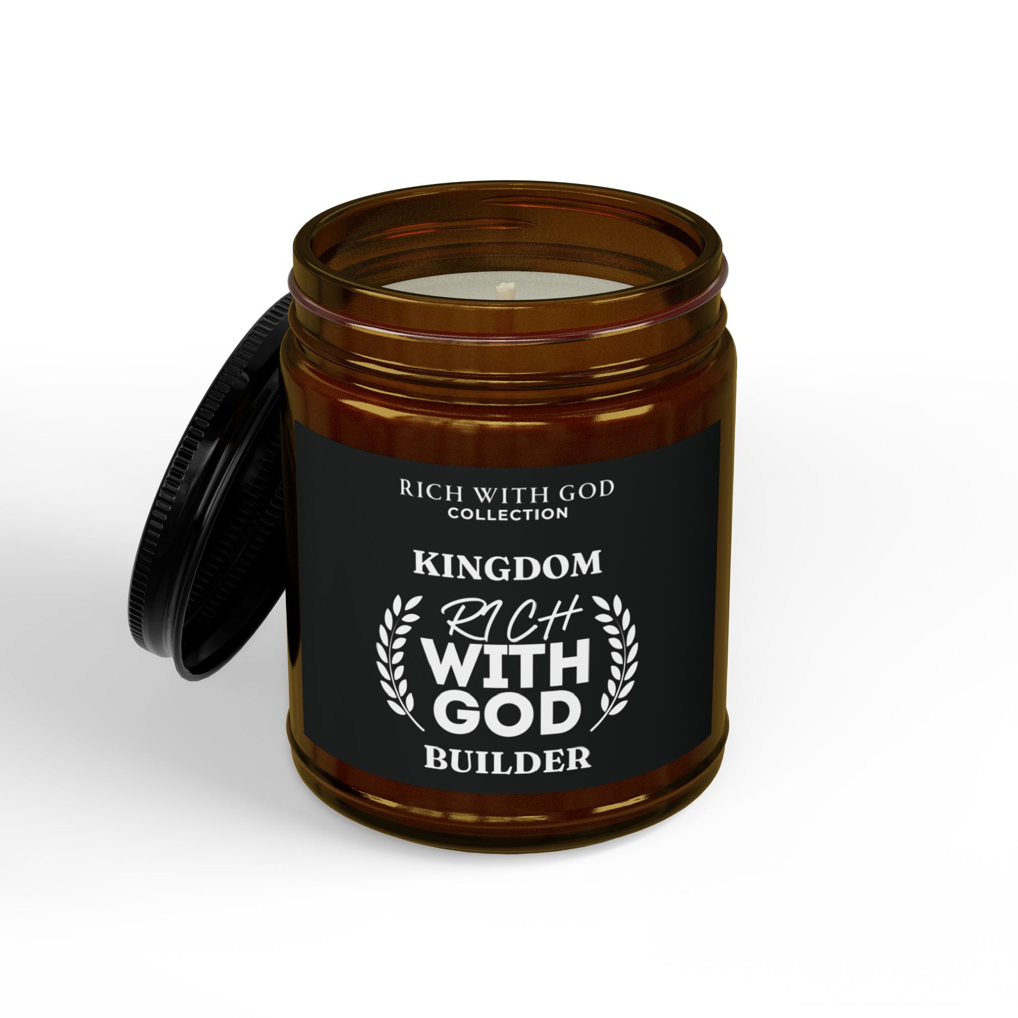 Kingdom Builder Scented Soy Candles with Black Lid, (4 and 9oz)