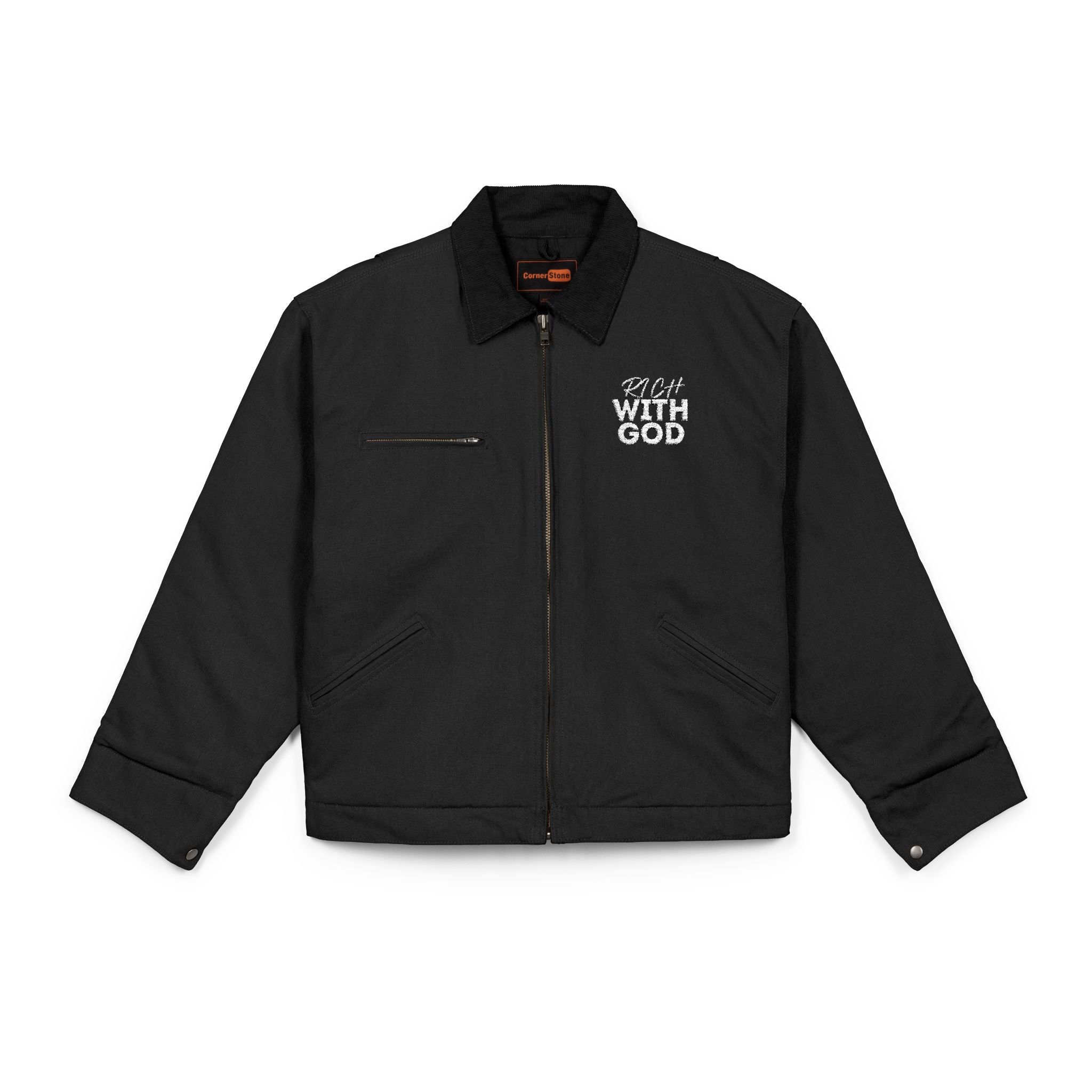 Rich With God CornerStone® Unisex Duck Cloth Work Jacket