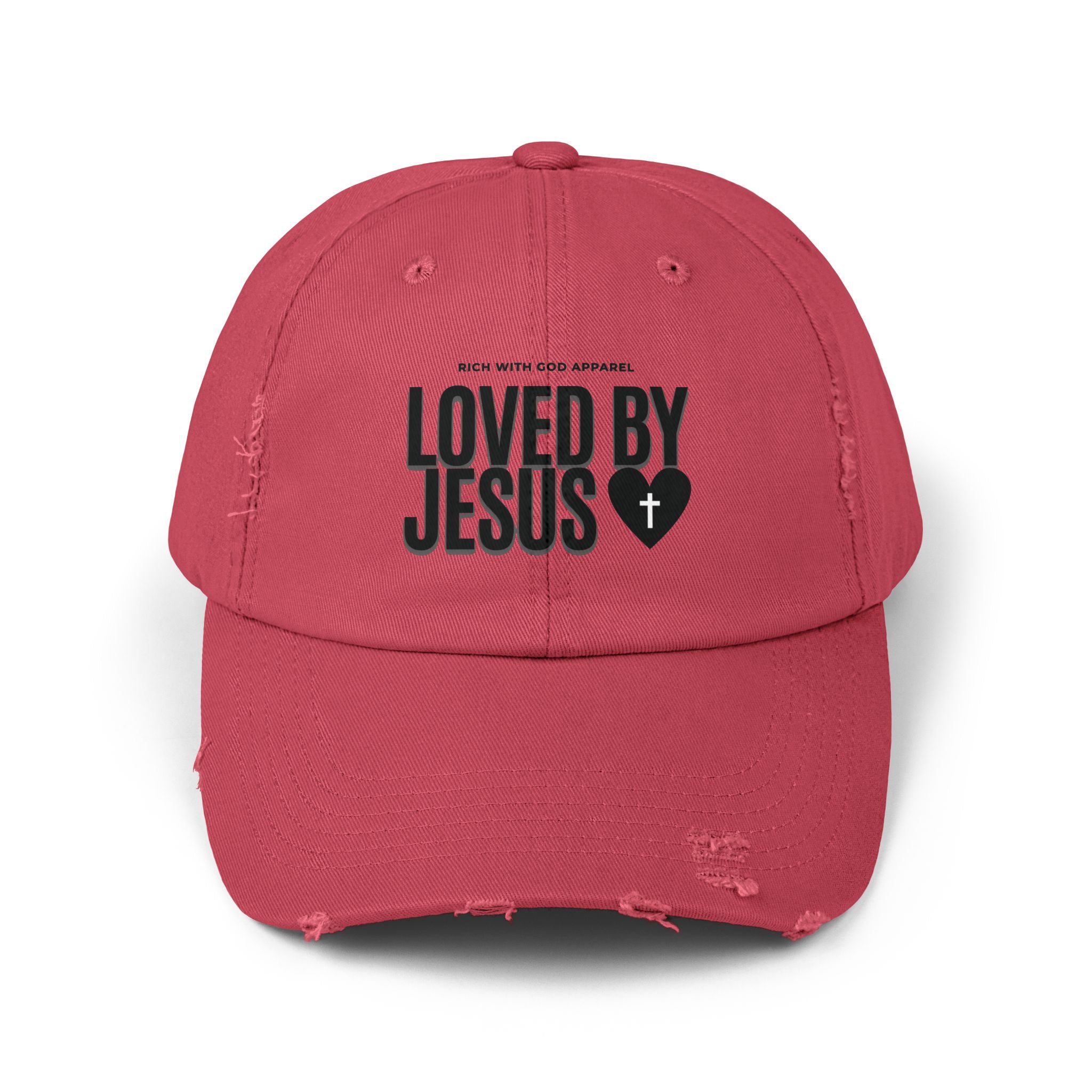 Loved By Jesus Unisex Distressed Cap