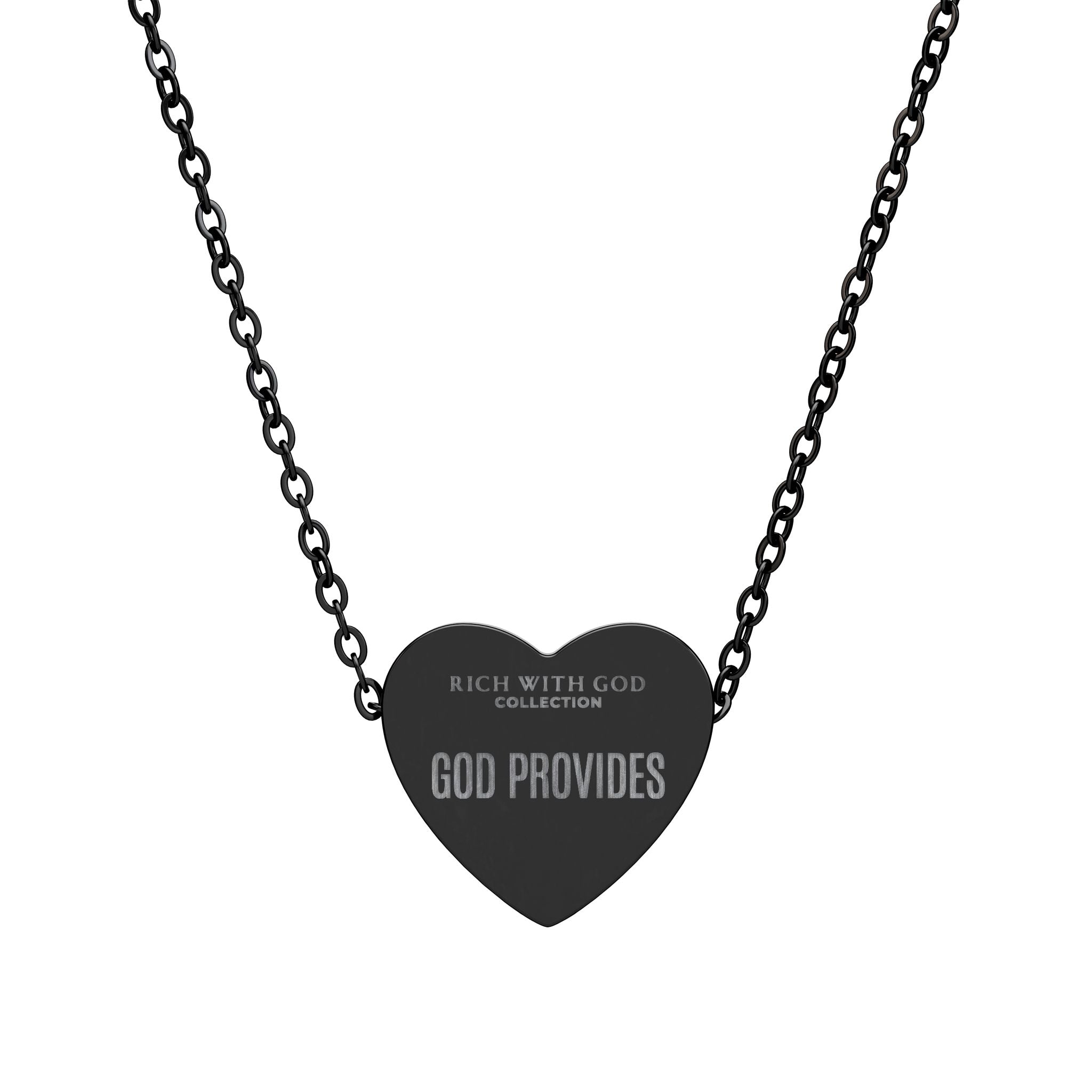 God Provides Heart Necklace (Engraving)