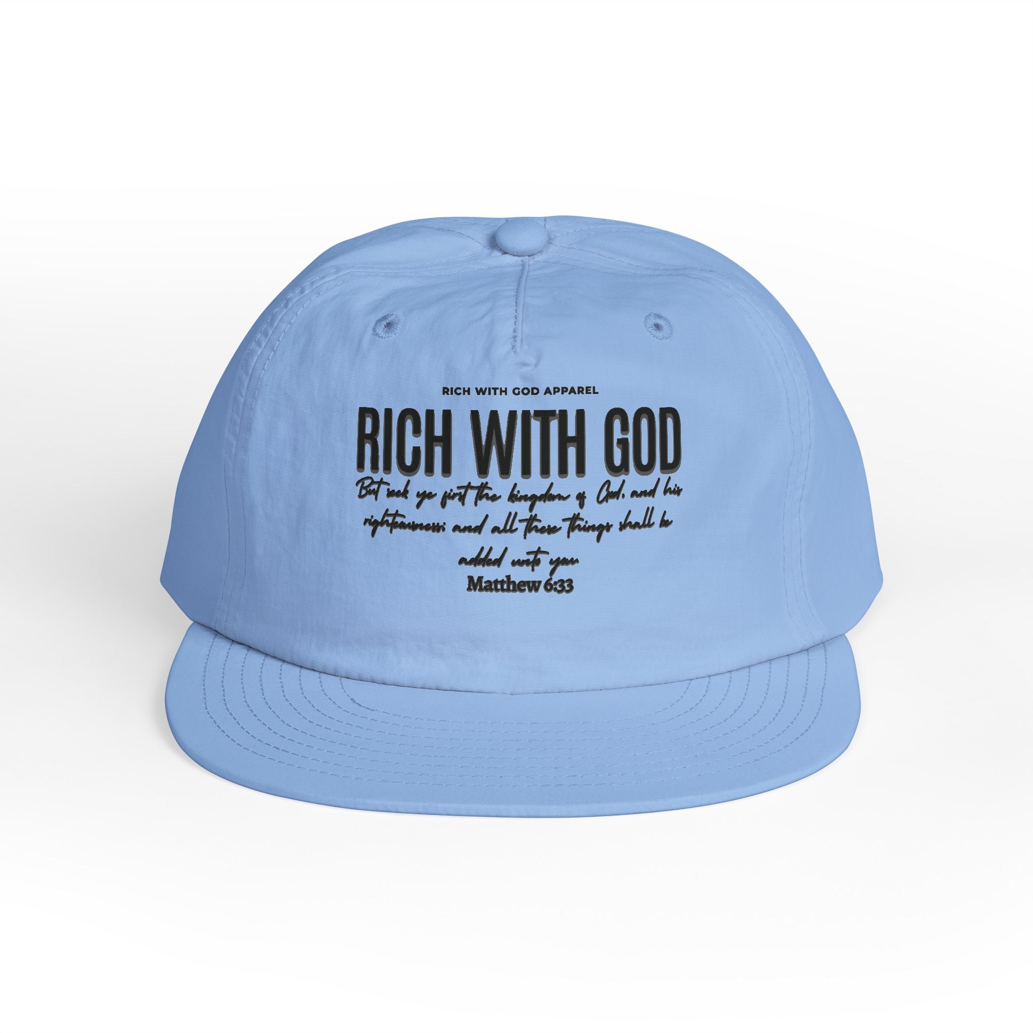 Rich With God Matthew 6:33 Surf Cap Snapback